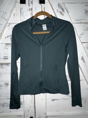 Victoria's Secret PINK Soft Ultimate Zip-Up Jacket Medium Dark Green NWOT